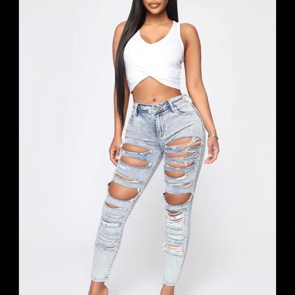 Fashion Nova Grey Ripped Skinny Jeans Ripped Gray Jeans Rosie